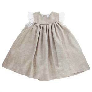 NEW BAILEY BOYS flax linen eyelet float dress in beige
